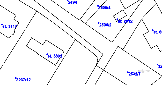 Parcela st. 2237/66 v KÚ Lanškroun, Katastrální mapa