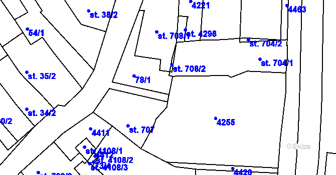 Parcela st. 3669/142 v KÚ Lanškroun, Katastrální mapa