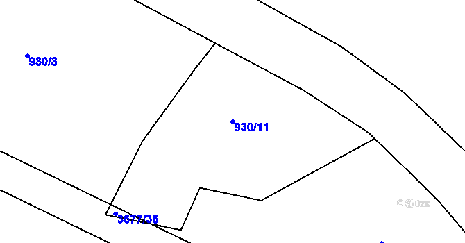 Parcela st. 930/11 v KÚ Lanškroun, Katastrální mapa