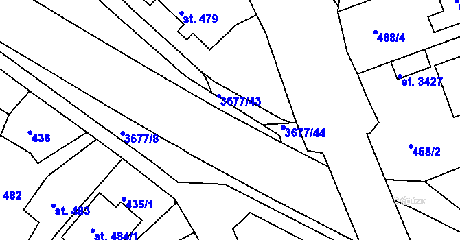 Parcela st. 3718/51 v KÚ Lanškroun, Katastrální mapa