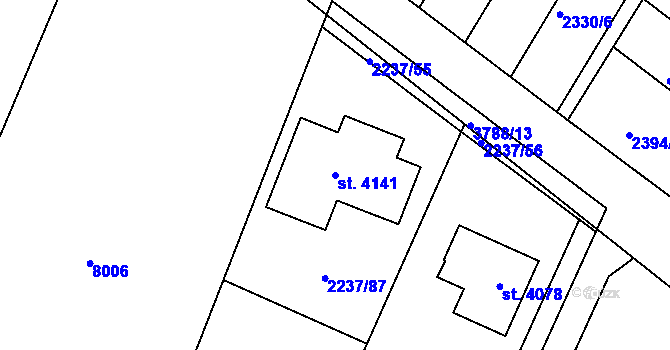 Parcela st. 4141 v KÚ Lanškroun, Katastrální mapa