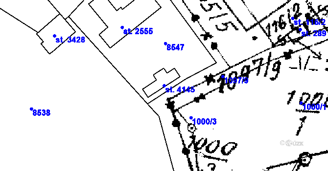 Parcela st. 4145 v KÚ Lanškroun, Katastrální mapa