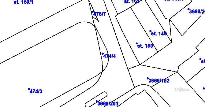 Parcela st. 474/4 v KÚ Lanškroun, Katastrální mapa