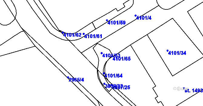 Parcela st. 4101/63 v KÚ Lanškroun, Katastrální mapa