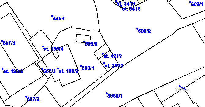 Parcela st. 4219 v KÚ Lanškroun, Katastrální mapa