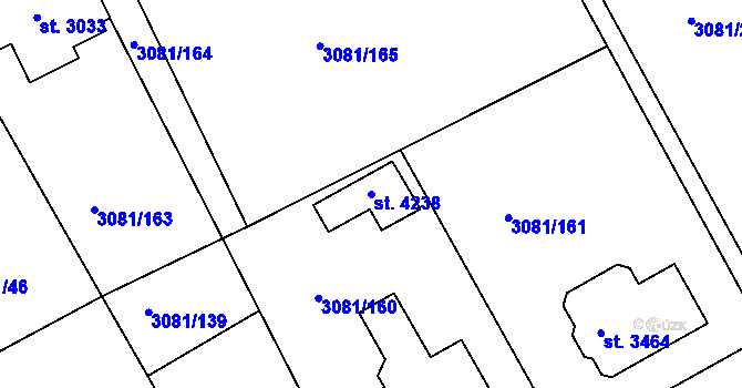 Parcela st. 4238 v KÚ Lanškroun, Katastrální mapa