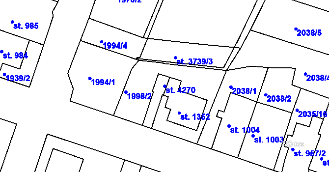 Parcela st. 4270 v KÚ Lanškroun, Katastrální mapa