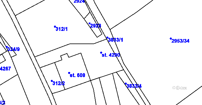 Parcela st. 4290 v KÚ Lanškroun, Katastrální mapa