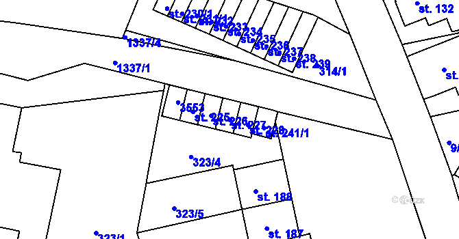 Parcela st. 227 v KÚ Dolní Třešňovec, Katastrální mapa