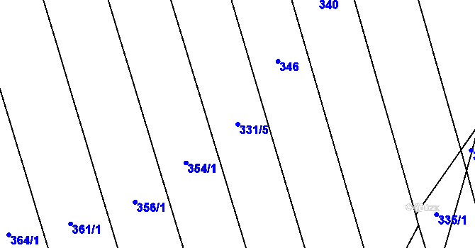 Parcela st. 331/5 v KÚ Lanšperk, Katastrální mapa