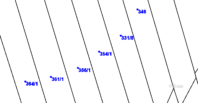 Parcela st. 354/1 v KÚ Lanšperk, Katastrální mapa