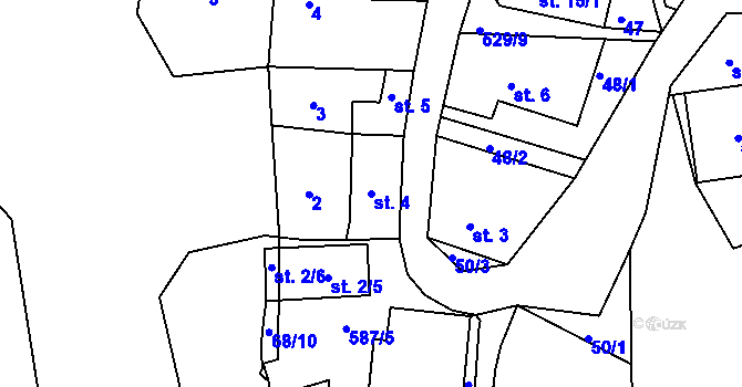 Parcela st. 4 v KÚ Lanšperk, Katastrální mapa