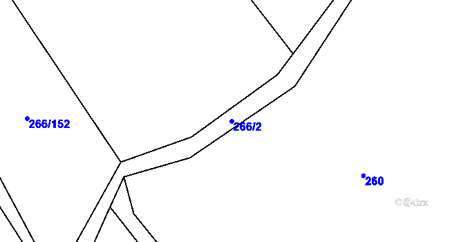 Parcela st. 266/2 v KÚ Lanšperk, Katastrální mapa