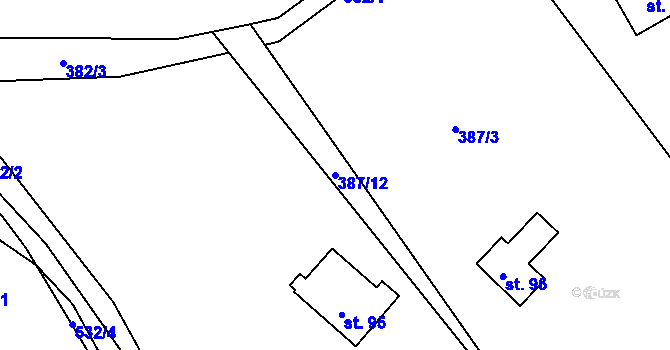 Parcela st. 387/12 v KÚ Lanšperk, Katastrální mapa