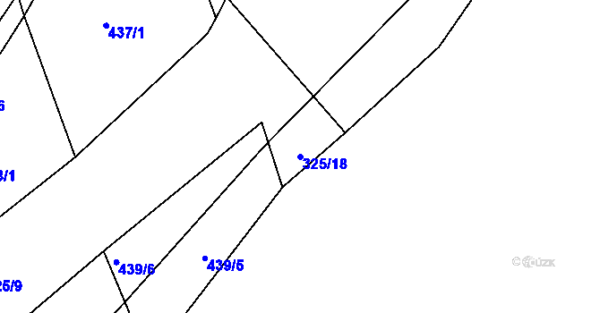 Parcela st. 325/18 v KÚ Lanšperk, Katastrální mapa