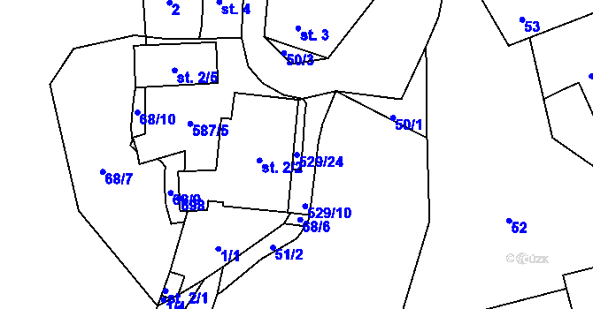 Parcela st. 529/24 v KÚ Lanšperk, Katastrální mapa