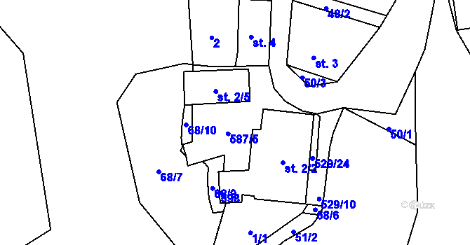 Parcela st. 587/5 v KÚ Lanšperk, Katastrální mapa