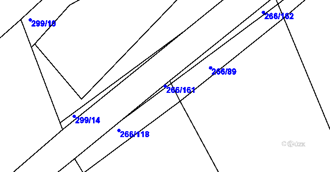 Parcela st. 266/161 v KÚ Lanšperk, Katastrální mapa