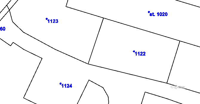 Parcela st. 658/8 v KÚ Lány, Katastrální mapa