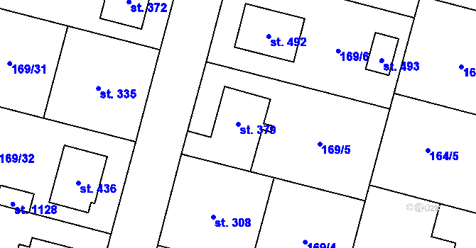 Parcela st. 379 v KÚ Lány, Katastrální mapa