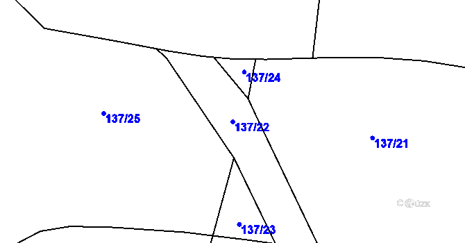 Parcela st. 137/22 v KÚ Vašírov, Katastrální mapa