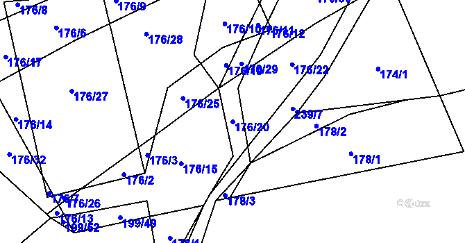 Parcela st. 176/20 v KÚ Vašírov, Katastrální mapa