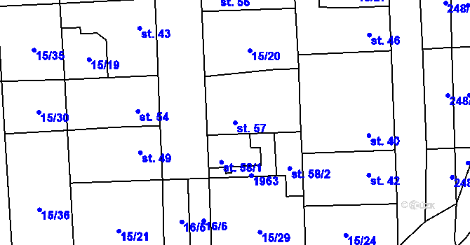 Parcela st. 57 v KÚ Vašírov, Katastrální mapa