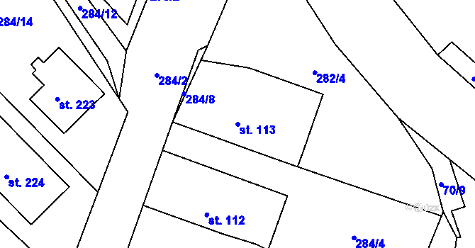Parcela st. 113 v KÚ Lány na Důlku, Katastrální mapa