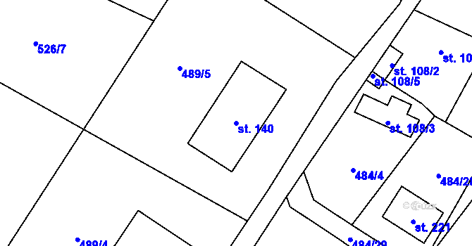 Parcela st. 140 v KÚ Lány na Důlku, Katastrální mapa