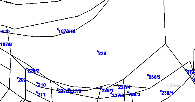 Parcela st. 229 v KÚ Lány na Důlku, Katastrální mapa