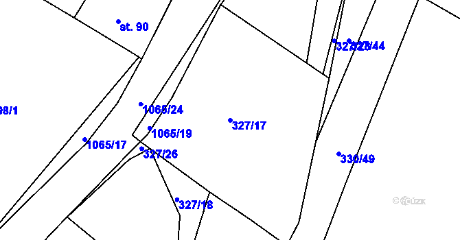 Parcela st. 327/17 v KÚ Lány na Důlku, Katastrální mapa