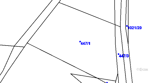 Parcela st. 447/1 v KÚ Lány na Důlku, Katastrální mapa