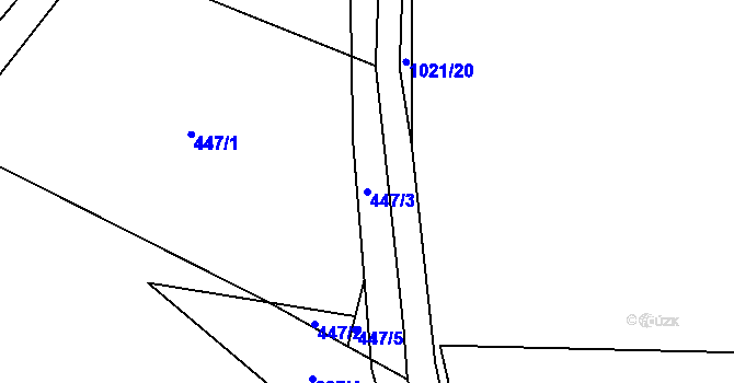 Parcela st. 447/3 v KÚ Lány na Důlku, Katastrální mapa
