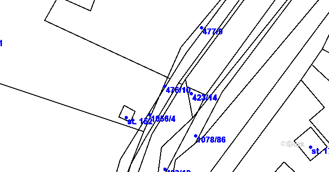Parcela st. 476/10 v KÚ Lány na Důlku, Katastrální mapa