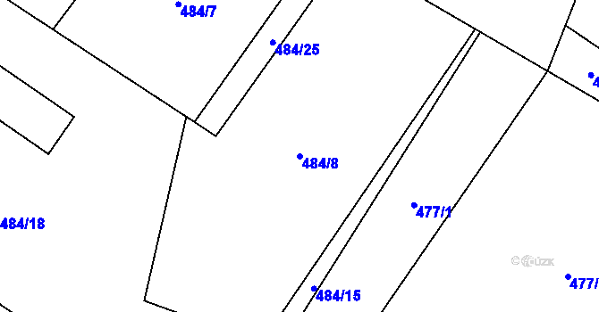 Parcela st. 484/8 v KÚ Lány na Důlku, Katastrální mapa