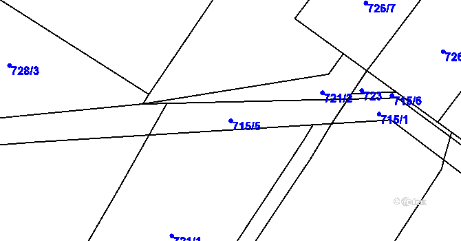 Parcela st. 715/5 v KÚ Lány na Důlku, Katastrální mapa