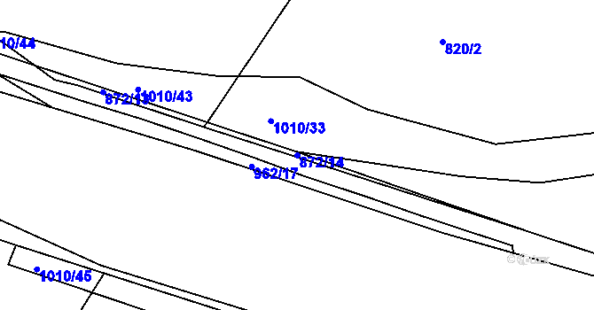 Parcela st. 872/14 v KÚ Lány na Důlku, Katastrální mapa