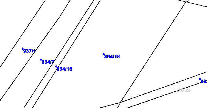 Parcela st. 894/18 v KÚ Lány na Důlku, Katastrální mapa
