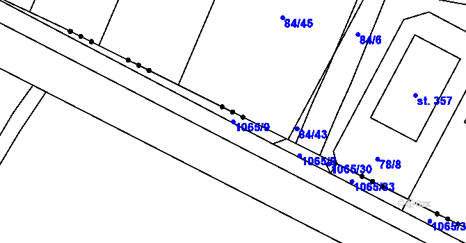Parcela st. 1065/9 v KÚ Lány na Důlku, Katastrální mapa