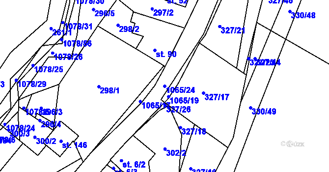 Parcela st. 1065/24 v KÚ Lány na Důlku, Katastrální mapa