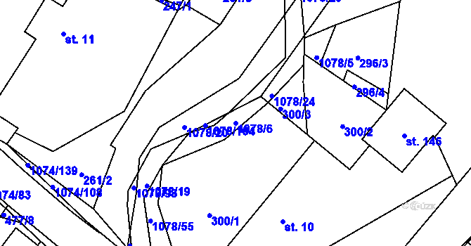 Parcela st. 1078/6 v KÚ Lány na Důlku, Katastrální mapa