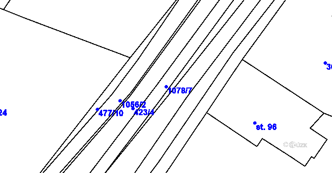 Parcela st. 1078/7 v KÚ Lány na Důlku, Katastrální mapa
