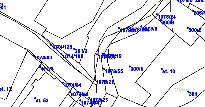 Parcela st. 1078/19 v KÚ Lány na Důlku, Katastrální mapa