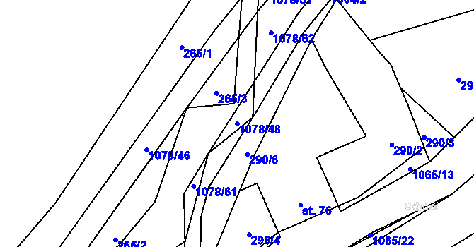 Parcela st. 1078/48 v KÚ Lány na Důlku, Katastrální mapa