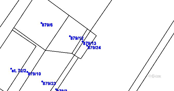 Parcela st. 879/24 v KÚ Lány na Důlku, Katastrální mapa
