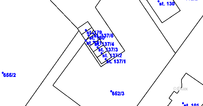 Parcela st. 137/2 v KÚ Lány na Důlku, Katastrální mapa