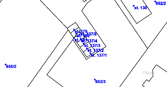 Parcela st. 137/3 v KÚ Lány na Důlku, Katastrální mapa