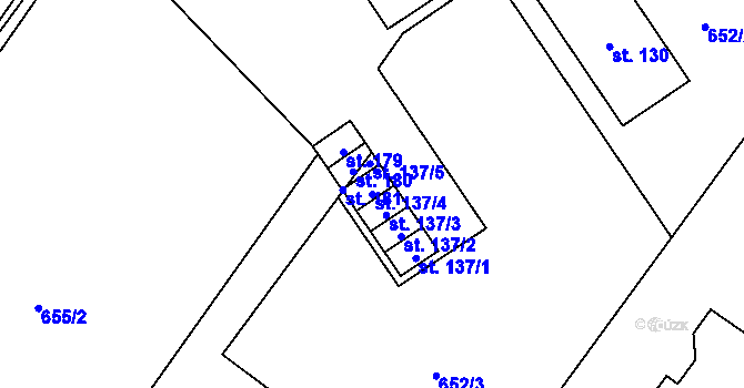 Parcela st. 137/4 v KÚ Lány na Důlku, Katastrální mapa