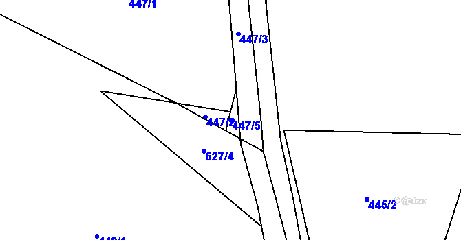 Parcela st. 447/5 v KÚ Lány na Důlku, Katastrální mapa