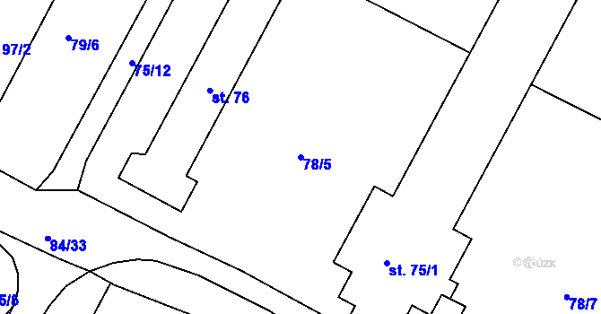 Parcela st. 78/5 v KÚ Srnojedy, Katastrální mapa